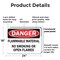 Signmission Flammable Material No Smoking Or Open Flames Danger Sign, Plastic, 24in W x 18in L, 2PK OS-2PACK-DS-P-1824-L-19370 - alternate 8
